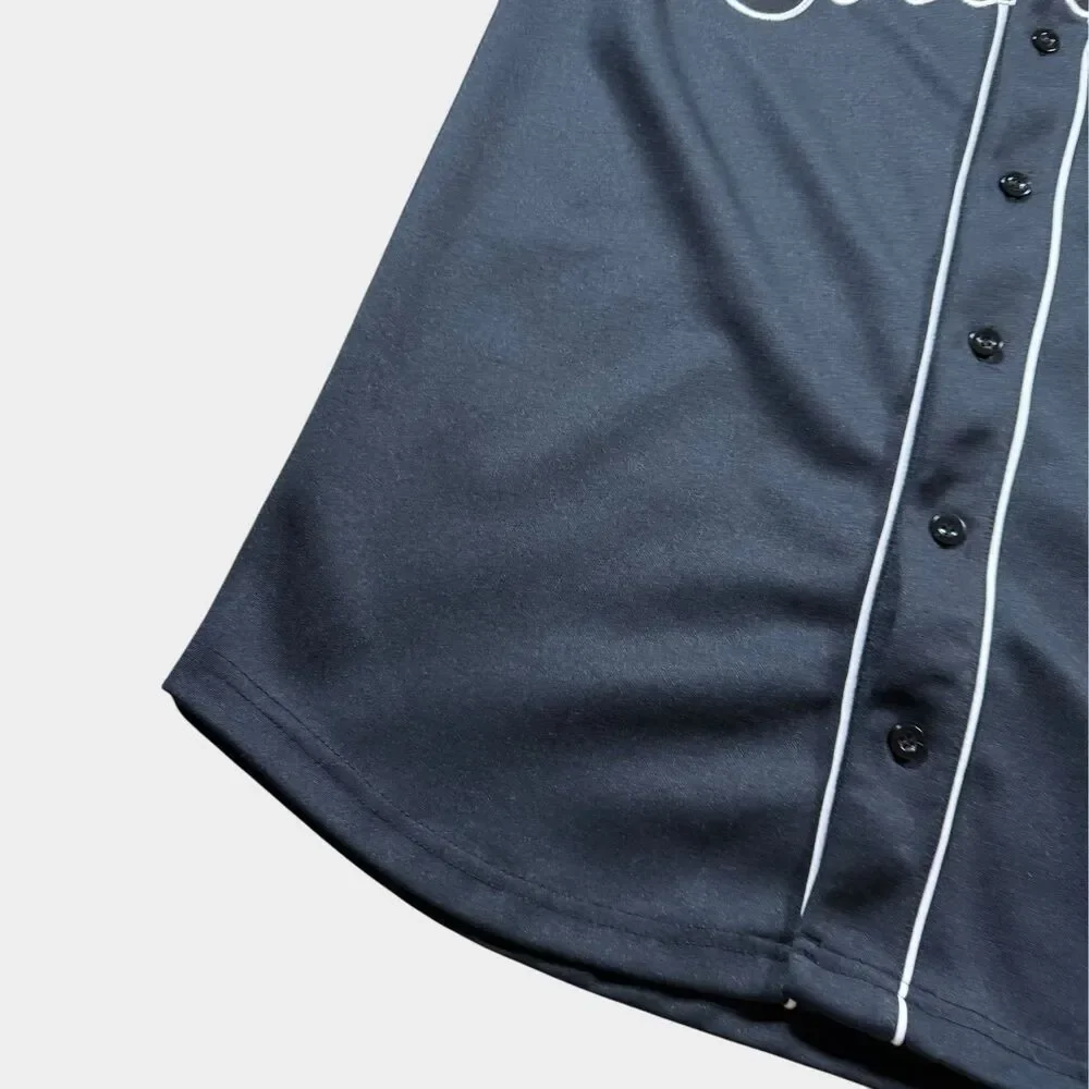 Crafty Collective Baseball Jersey Stitched Black White Men's Large